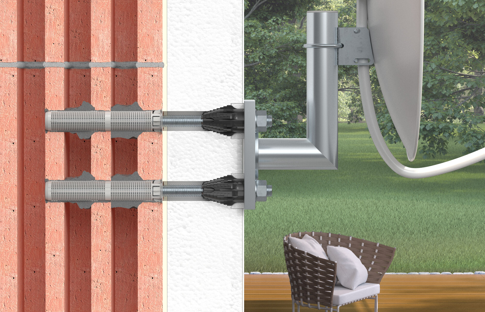 fischer Abstandsmontagesystem TherMax 16/170 M12 R